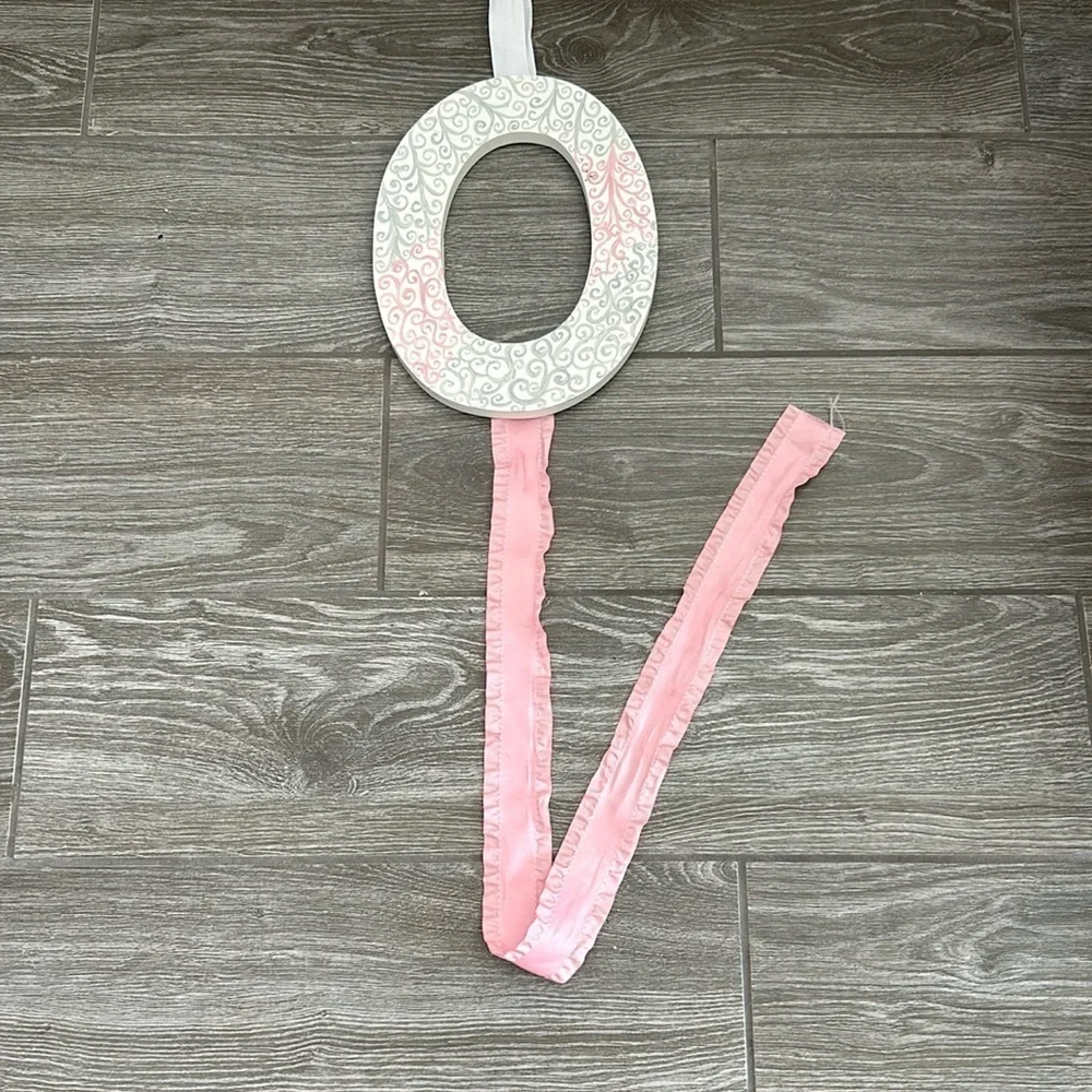 Handmade “O” Bow Holder Pink and Gray